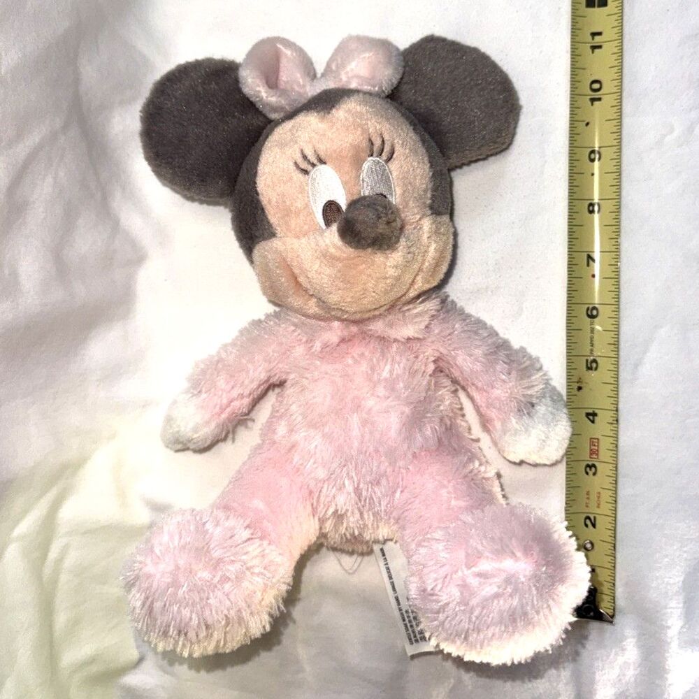 Disney Parks Baby Minnie Mouse Plush 9" Rattle Pink Soft Toy Nursery Exclusive